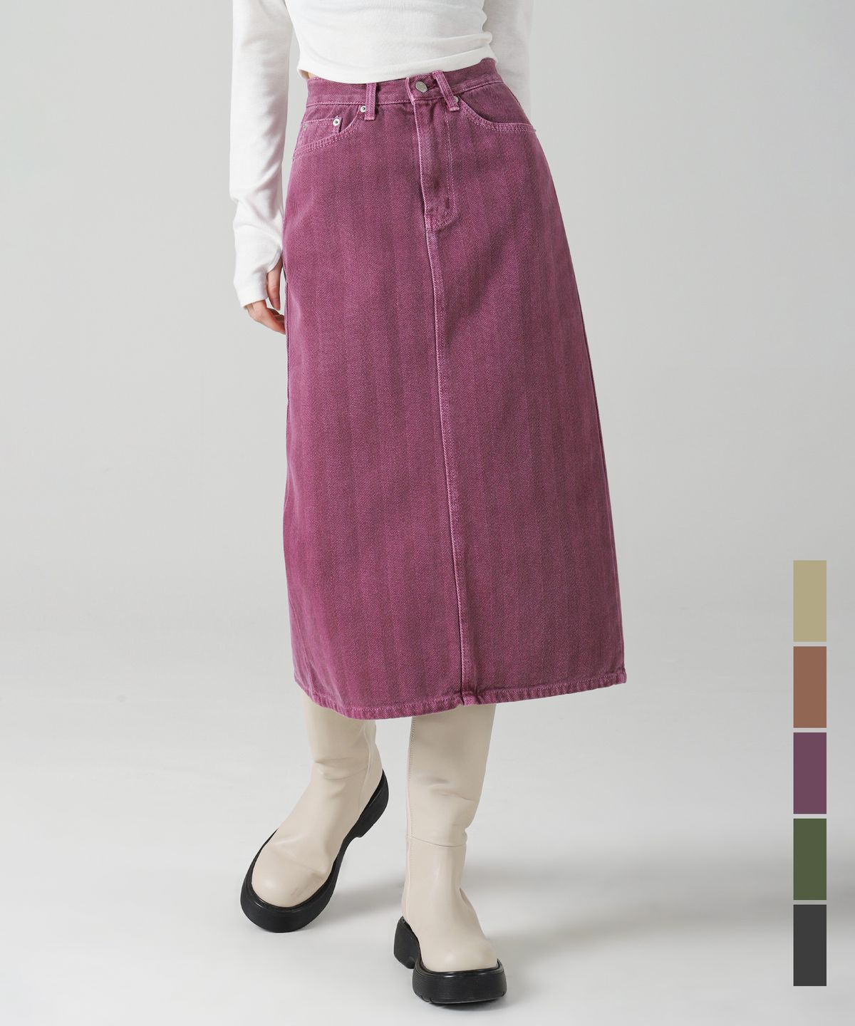 어반드레스(AVANDRESS) Herringbone H-line Long Skirt - 5COL