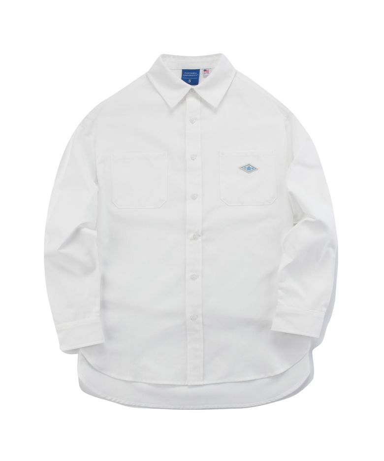 1754 CROWN OVERFIT OXFORD REGULAR COLLAR SHIRTS 화이트