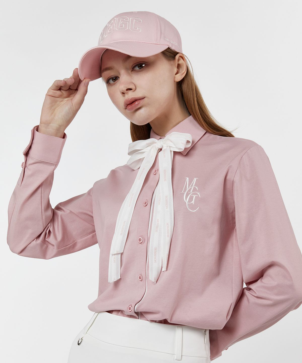 몽버디 골프(MONBIRDIE GOLF) MGC SINGLE JERSEY 실켓 스판셔츠 PINK