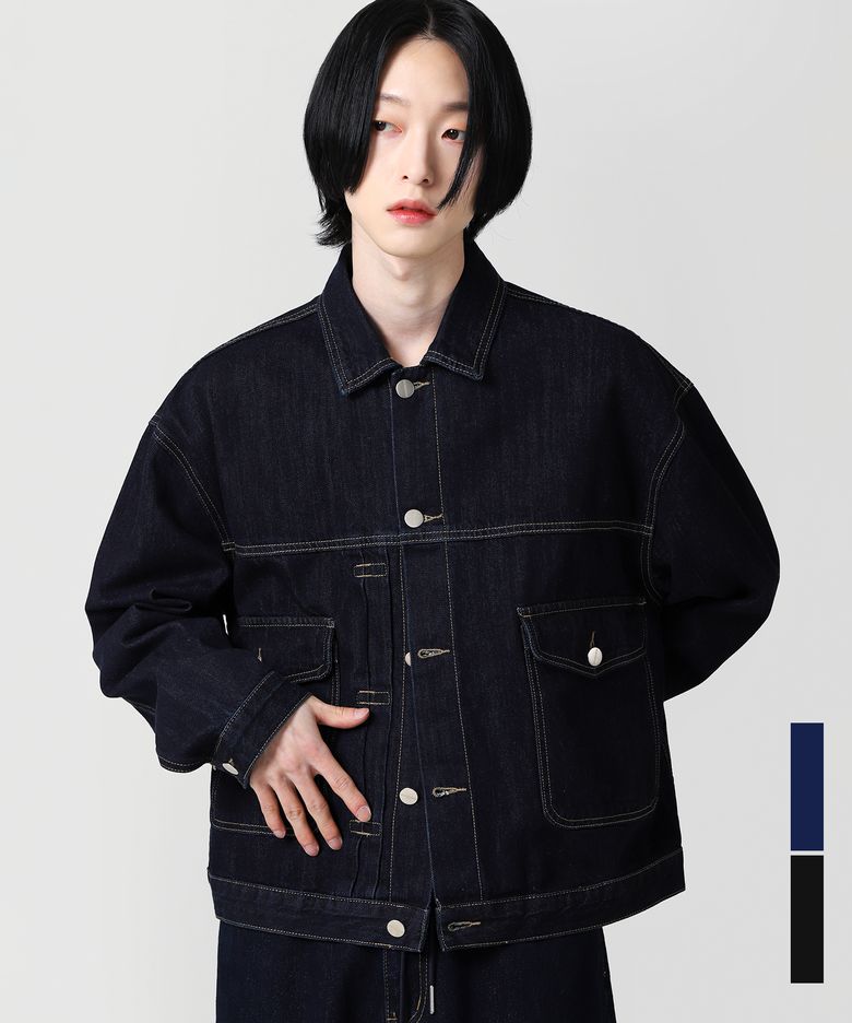 스티치 데님 자켓 - 2COL