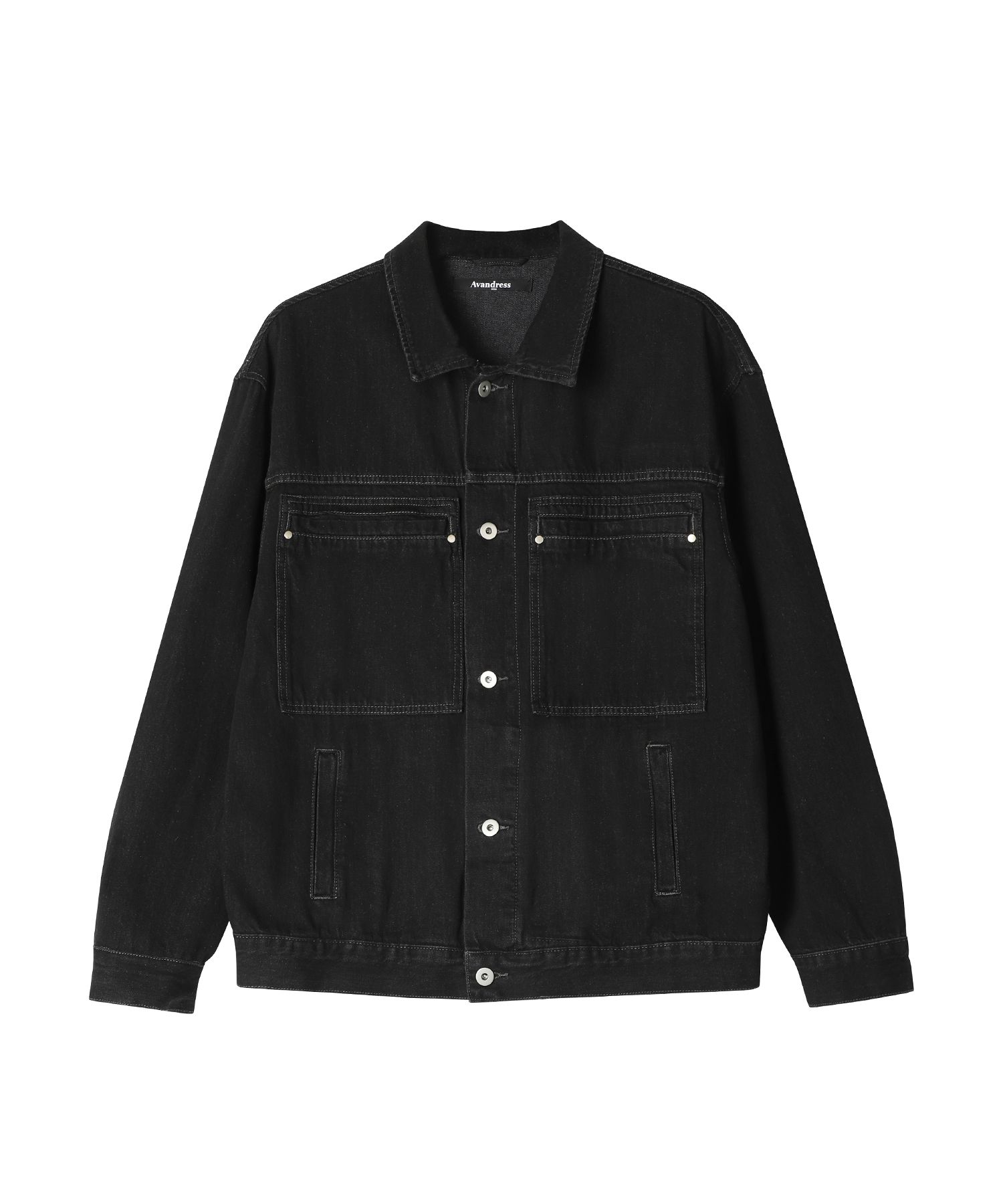ジャケット AVANDRESS Stitch denim jacket 2COL MUSINSA | AVANDRESS Washing Stitch Big Pocket Denim Jacket Black