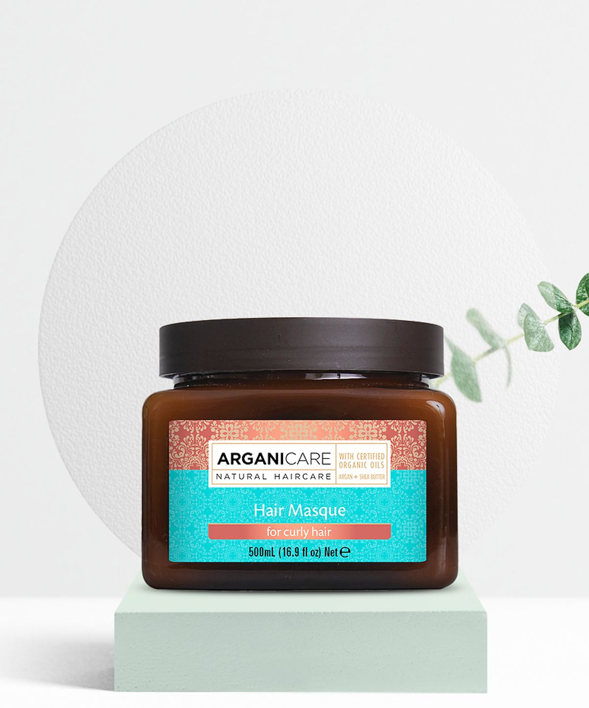아르가니케어(ARGANICARE) 아르간 오일&시어버터 곱슬모발용 헤어 마스크팩 트리트먼트 500ml