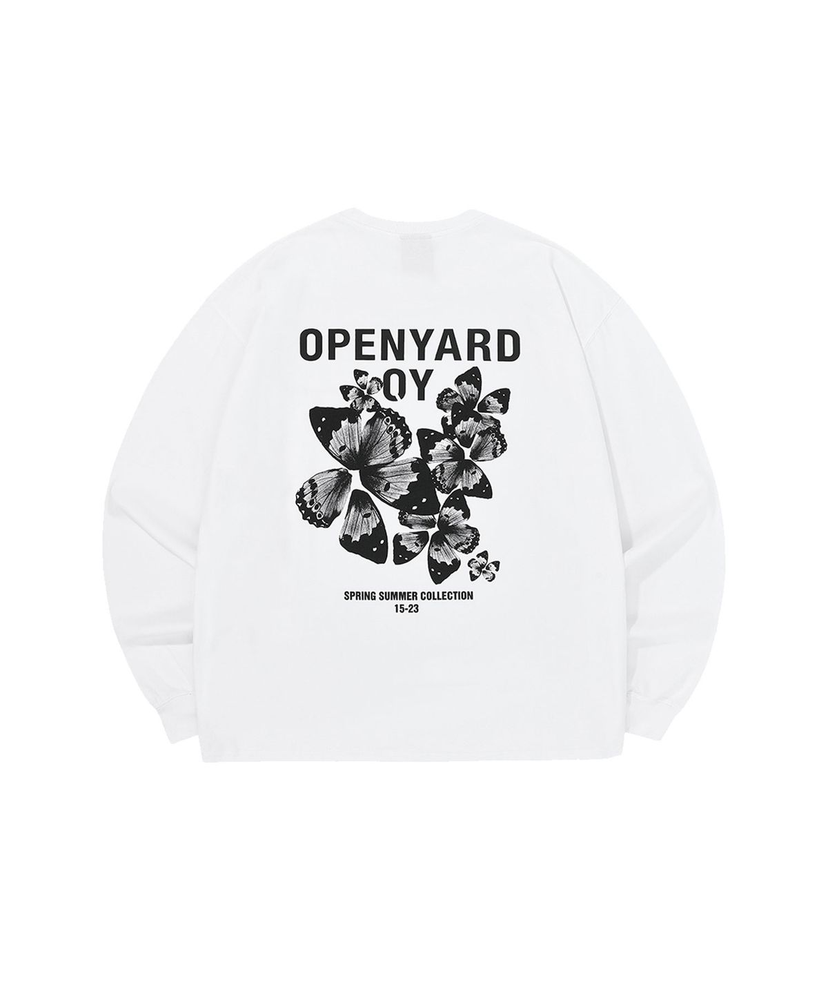 오픈야드(오와이)(OPENYARD(OY)) 버터플라이 로고 롱 슬리브-화이트