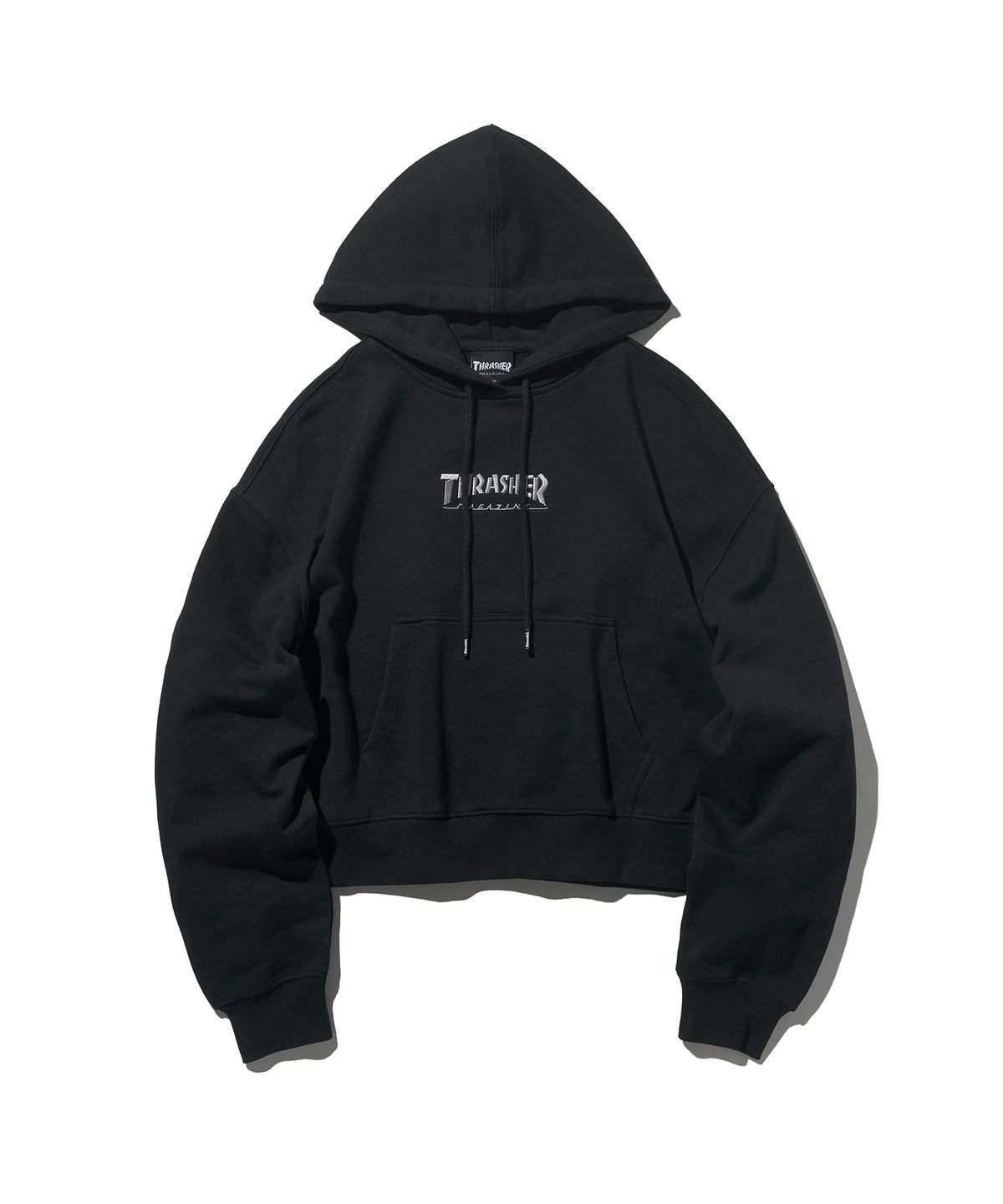 트레셔(THRASHER) 우먼스 매거진 크롭 후디 블랙
