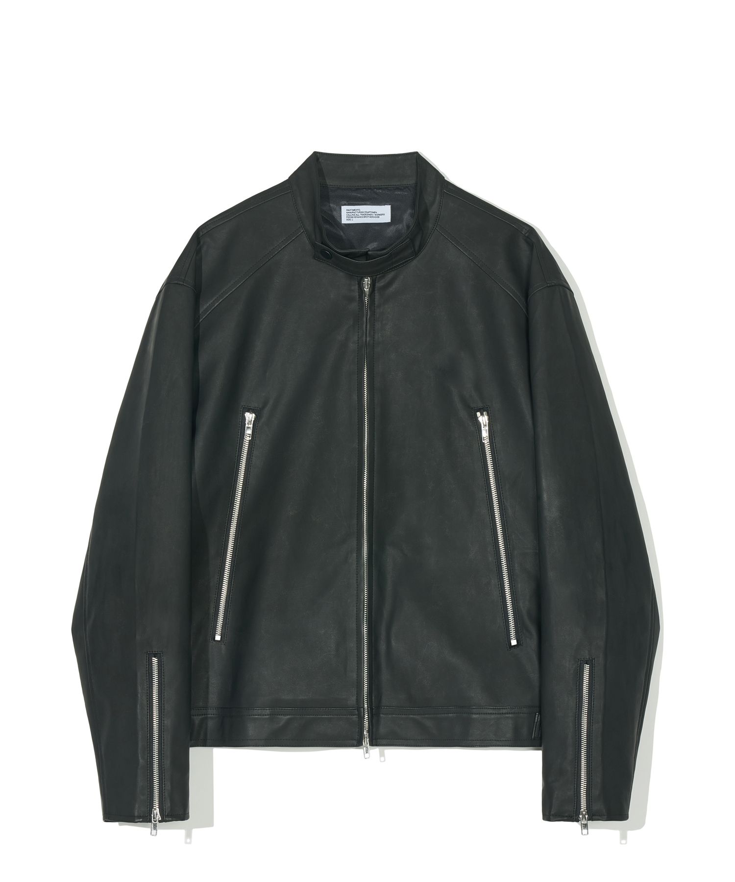 ジャケット・アウター PARTIMENTO Vegan Leather Jacket Black e62cbcefd3a9e4fe1e61f807a03cad