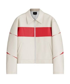 슬릿 레더 자켓 (크림)