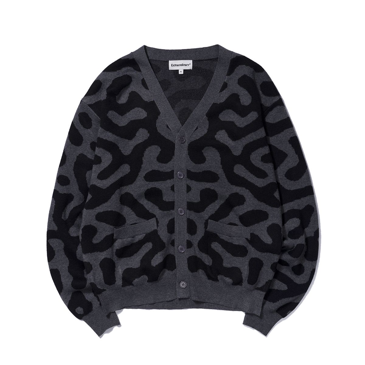 엑스트라오디너리(EXTRAORDINARY) PATTERN CARDIGAN  CHARCOAL