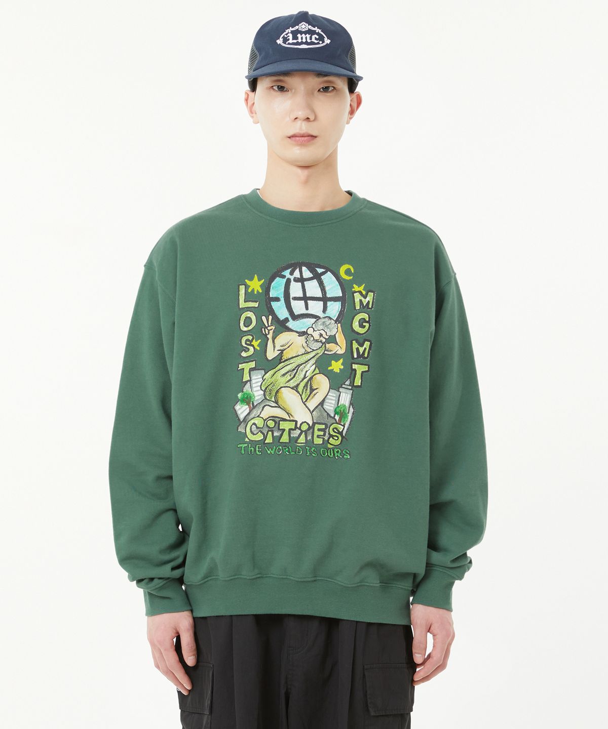 엘엠씨(LMC) CRAYON ATLAS SWEATSHIRT dark green