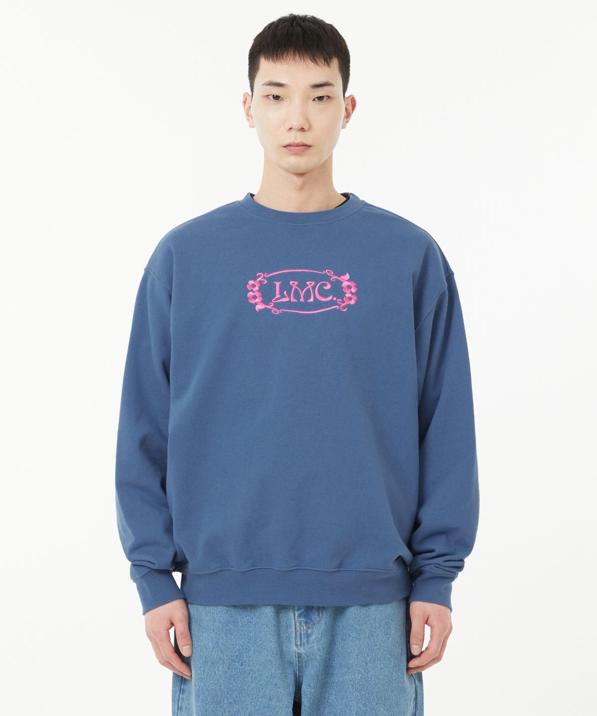 엘엠씨(LMC) FLOWER OVAL SWEATSHIRT dark blue