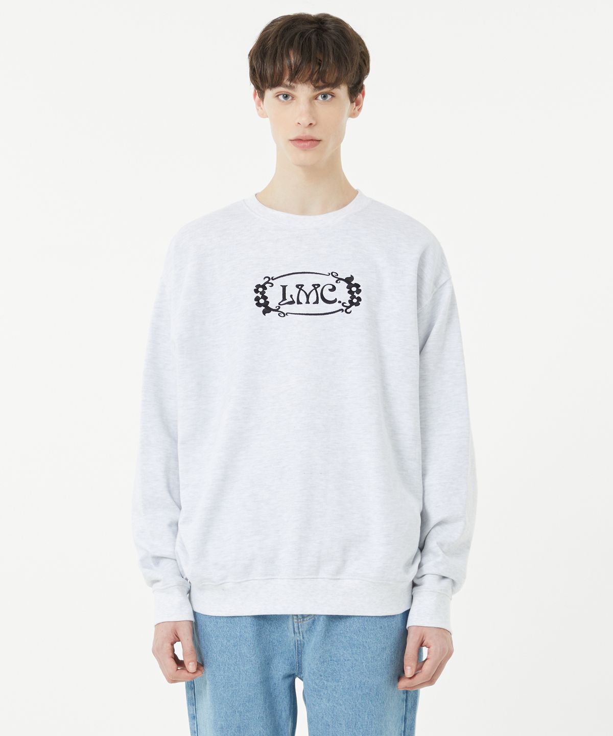 엘엠씨(LMC) FLOWER OVAL SWEATSHIRT light heather gray