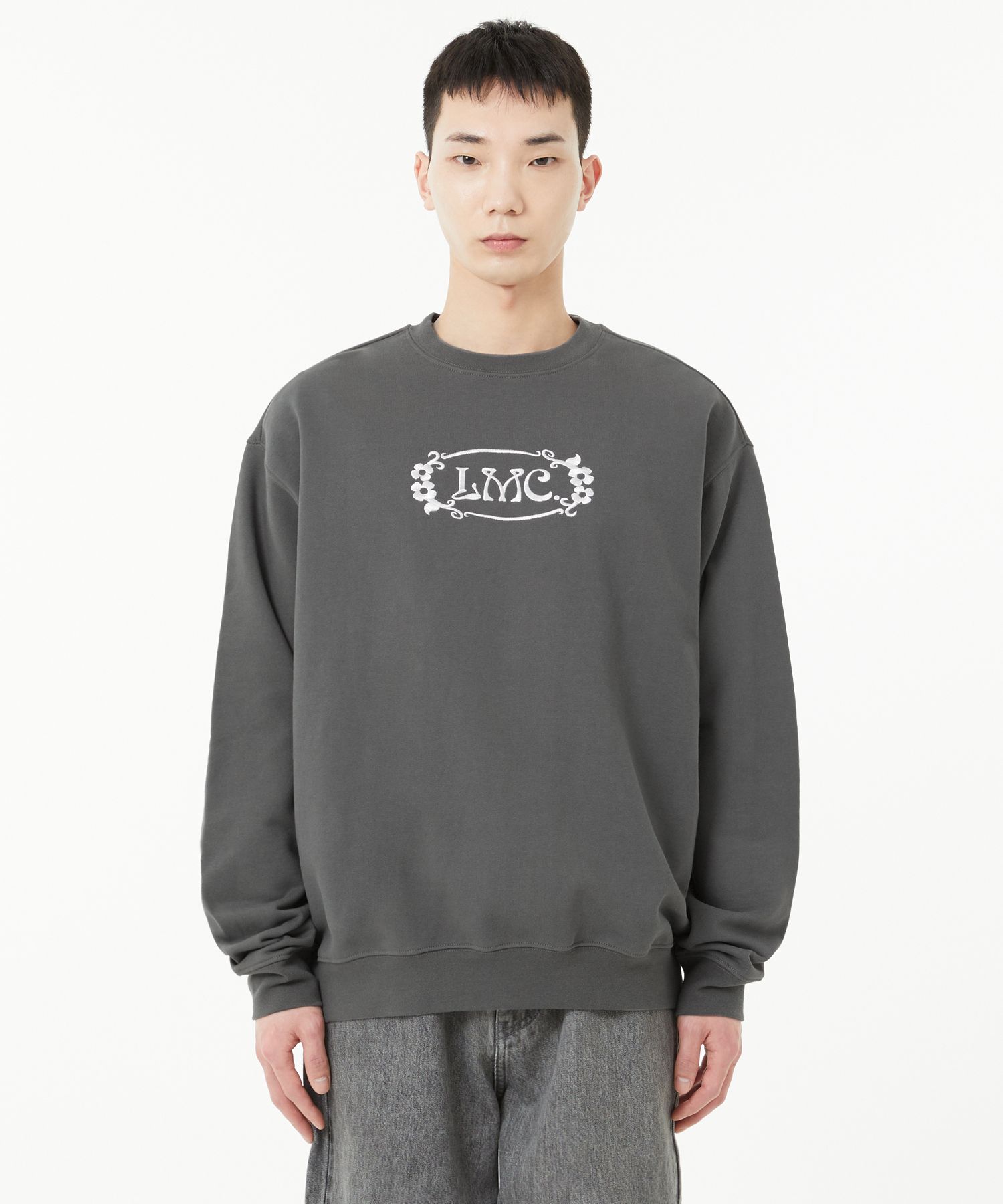 엘엠씨(LMC) FLOWER OVAL SWEATSHIRT charcoal - 사이즈 & 후기