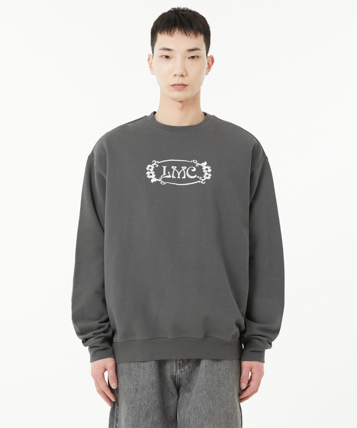 엘엠씨(LMC) FLOWER OVAL SWEATSHIRT charcoal