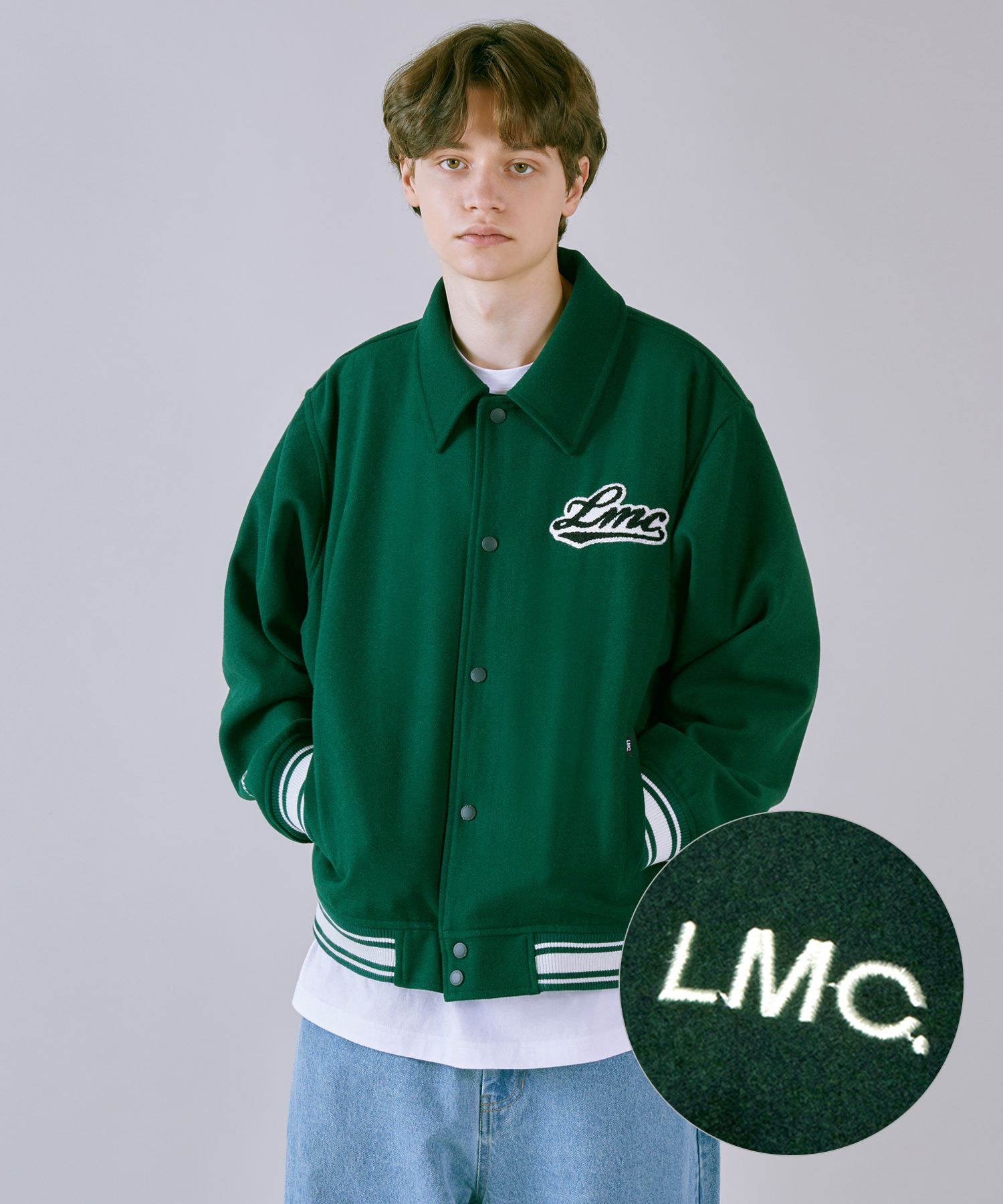 ジャケット LMC CLASSIC WOOL VARSITY JACKET dark green 0LM23SJK107DGN MUSINSA | LMC CLASSIC WOOL VARSITY JACKET dark green