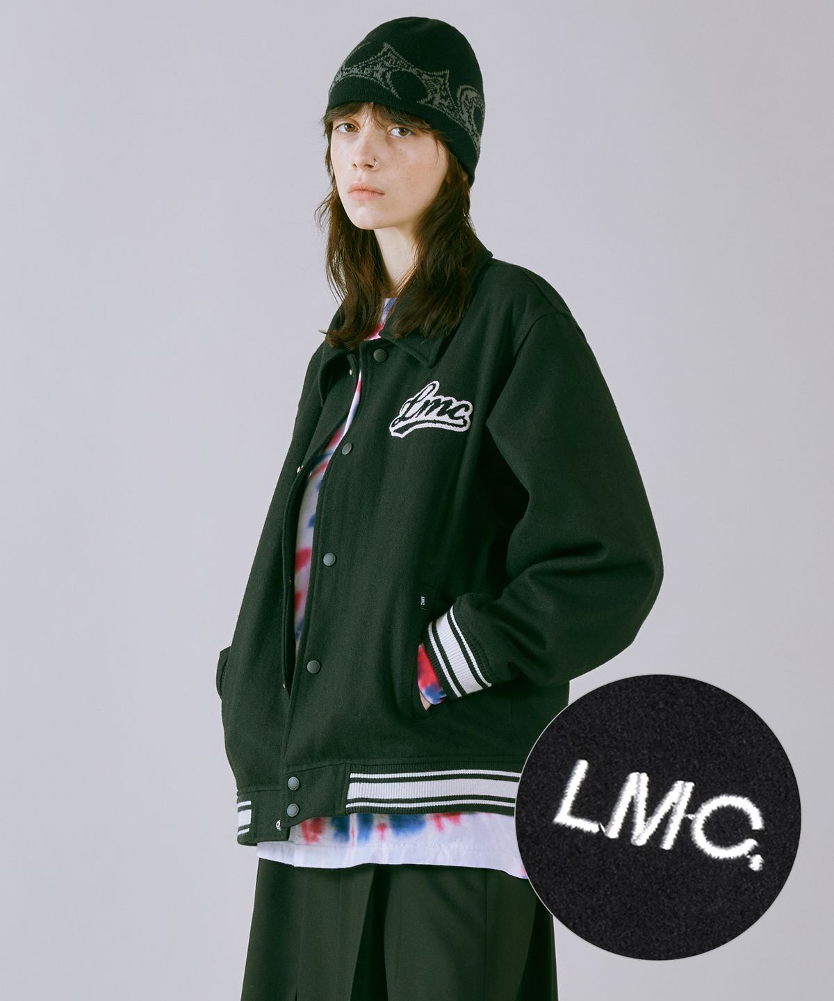 엘엠씨(LMC) CLASSIC WOOL VARSITY JACKET black