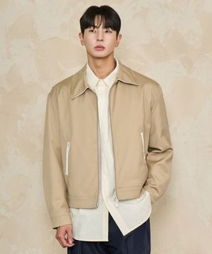 액션 플리츠 미니멀 자켓 (BEIGE)