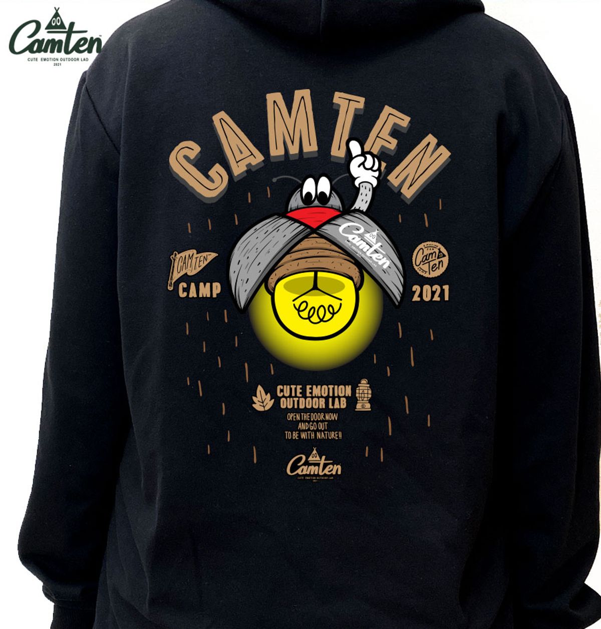 돌돌(DOLDOL) Camten-hoody-41 감성 캠핑 브랜드 캠텐 캐릭터 그래픽 후드티