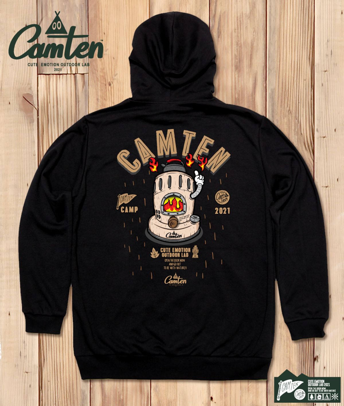 돌돌(DOLDOL) Camten-hoody-43 감성 캠핑 브랜드 캠텐 캐릭터 그래픽 후드티