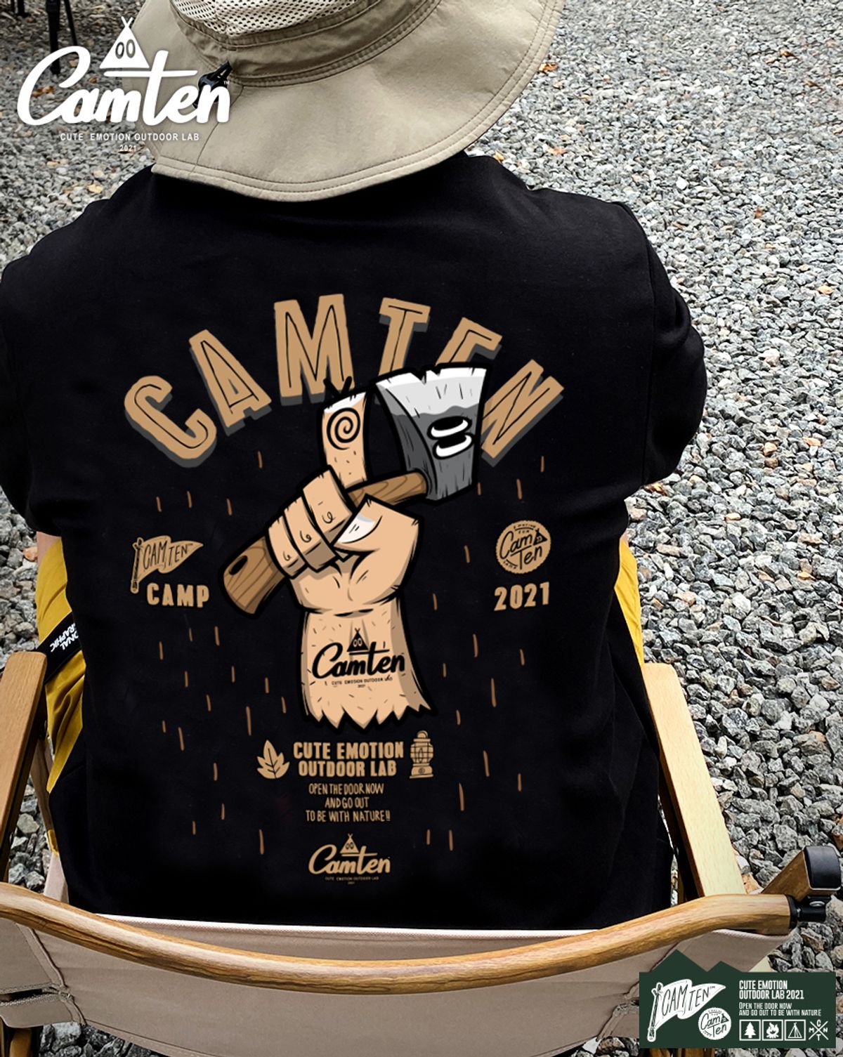 돌돌(DOLDOL) Camten-hoody-44 감성 캠핑 브랜드 캠텐 캐릭터 그래픽 후드티