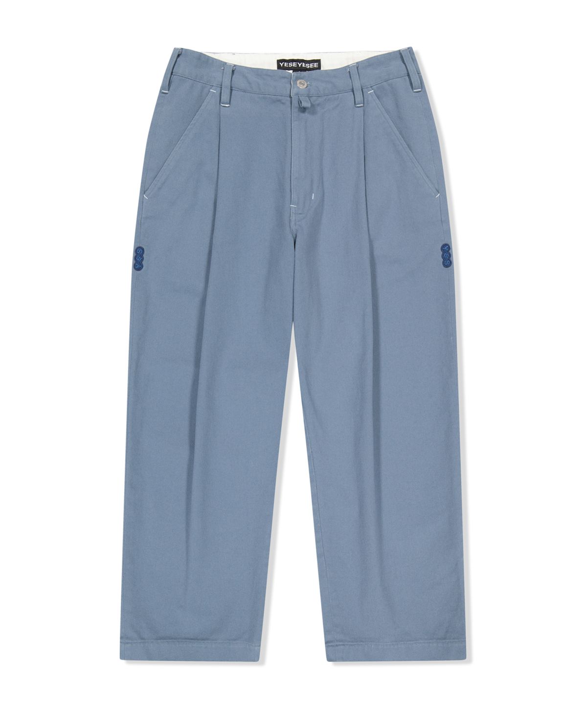 예스아이씨(YESEYESEE) Broad One Tuck Cotton Twill Pants Dark Blue