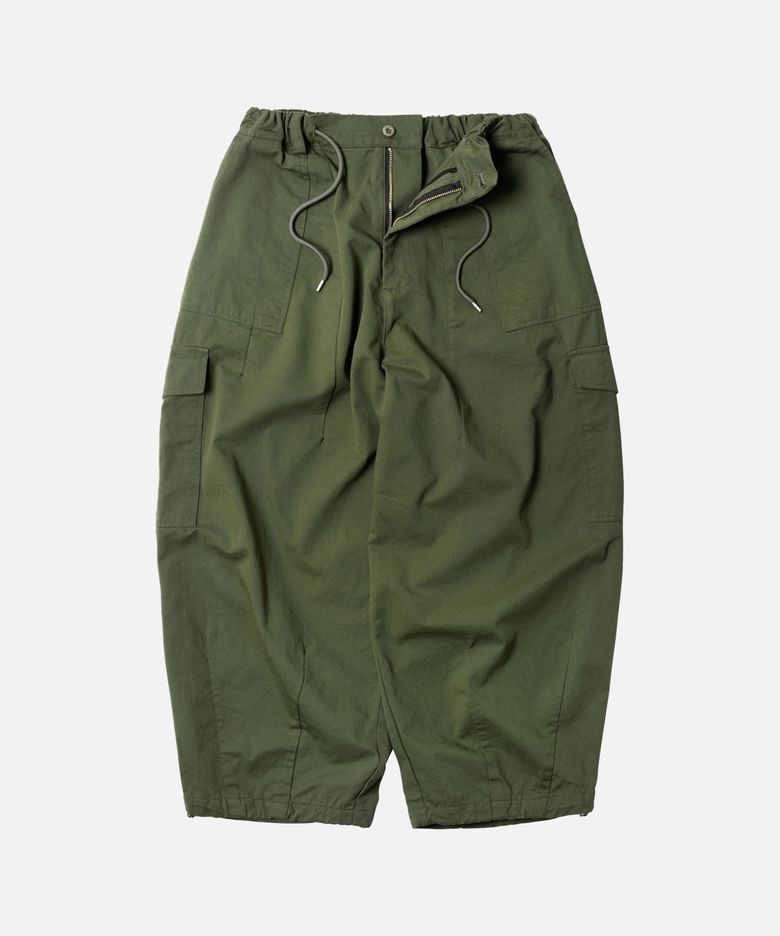 TWILL CARGO BALLOON PANTS _ OLIVE