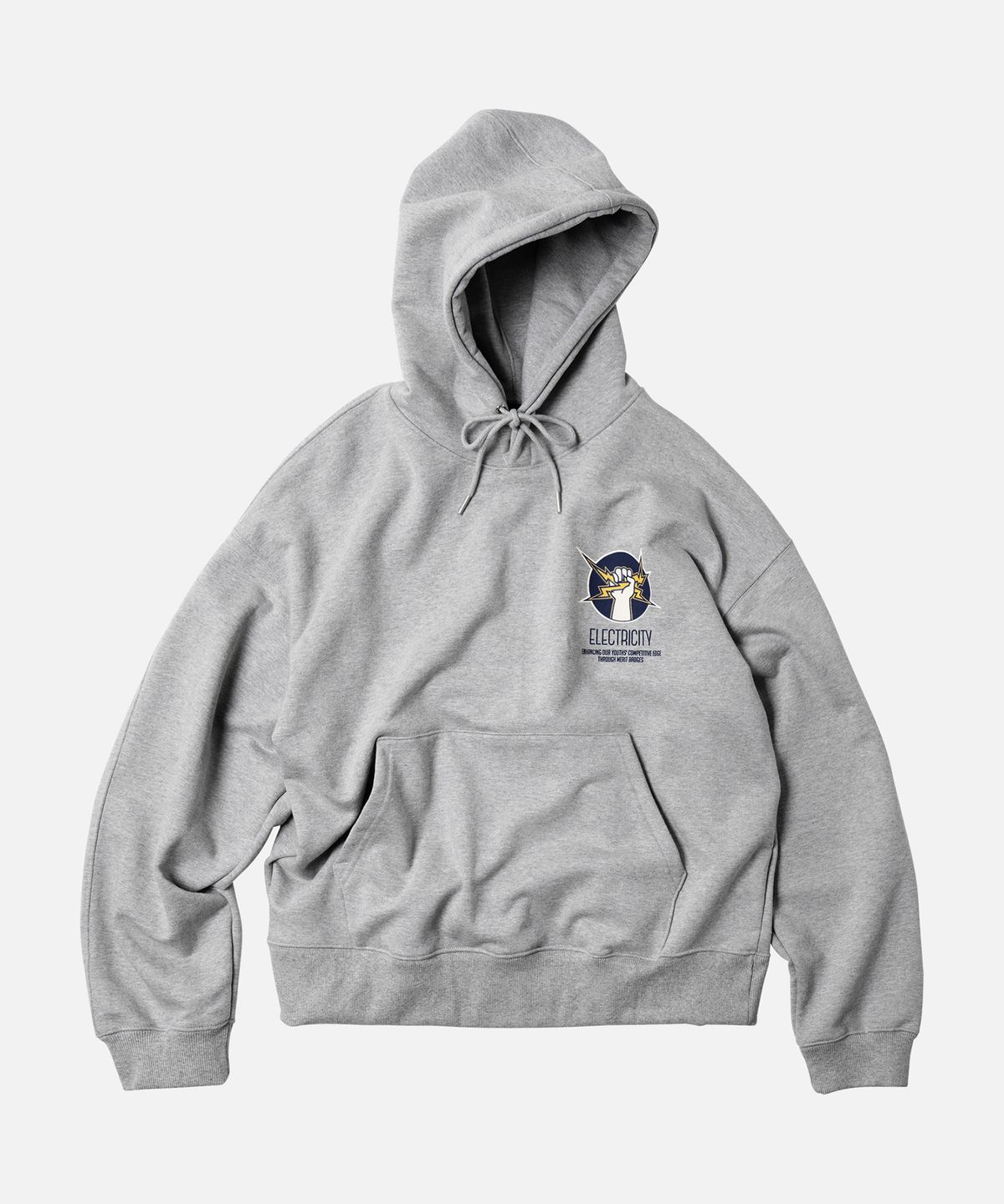프리즘웍스(FRIZMWORKS) ELECTRICITY M-BADGE HOODY _ GRAY