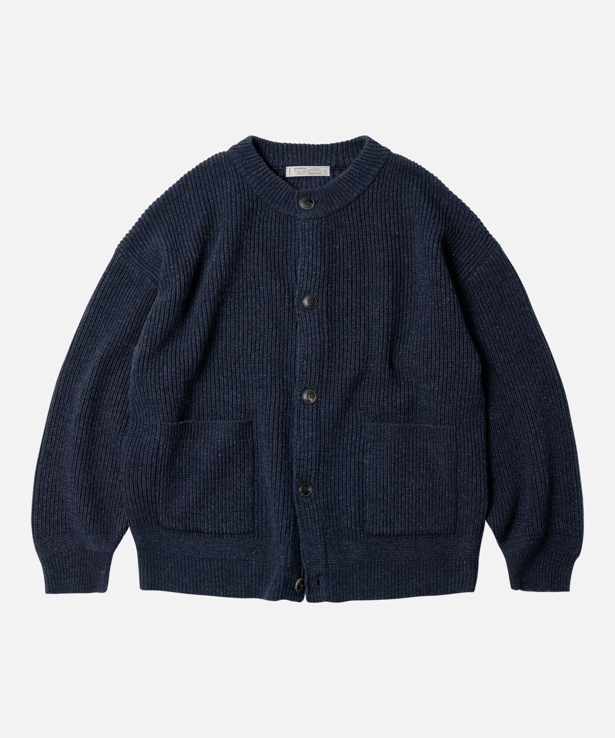 프리즘웍스(FRIZMWORKS) HEAVY WOOL ROUND CARDIGAN _ INDIGO