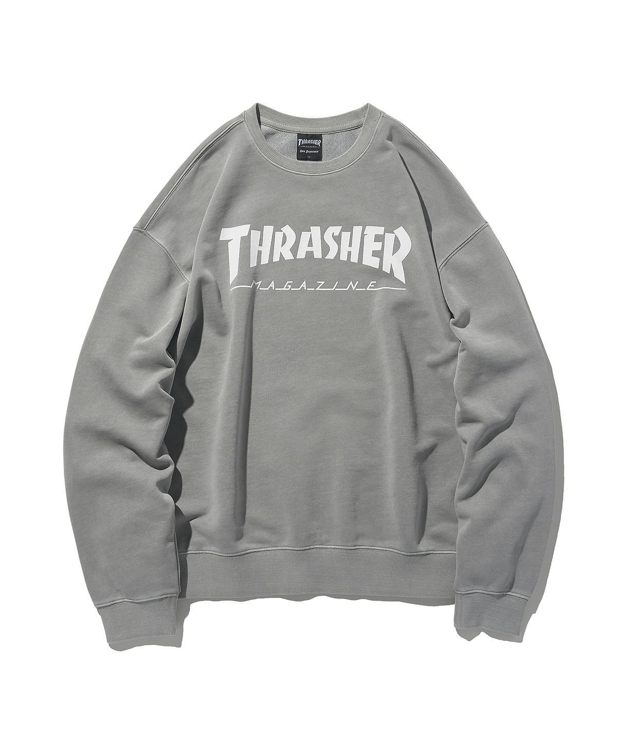 트레셔(THRASHER) 매거진 피그먼트 다잉 맨투맨 라이트 그레이