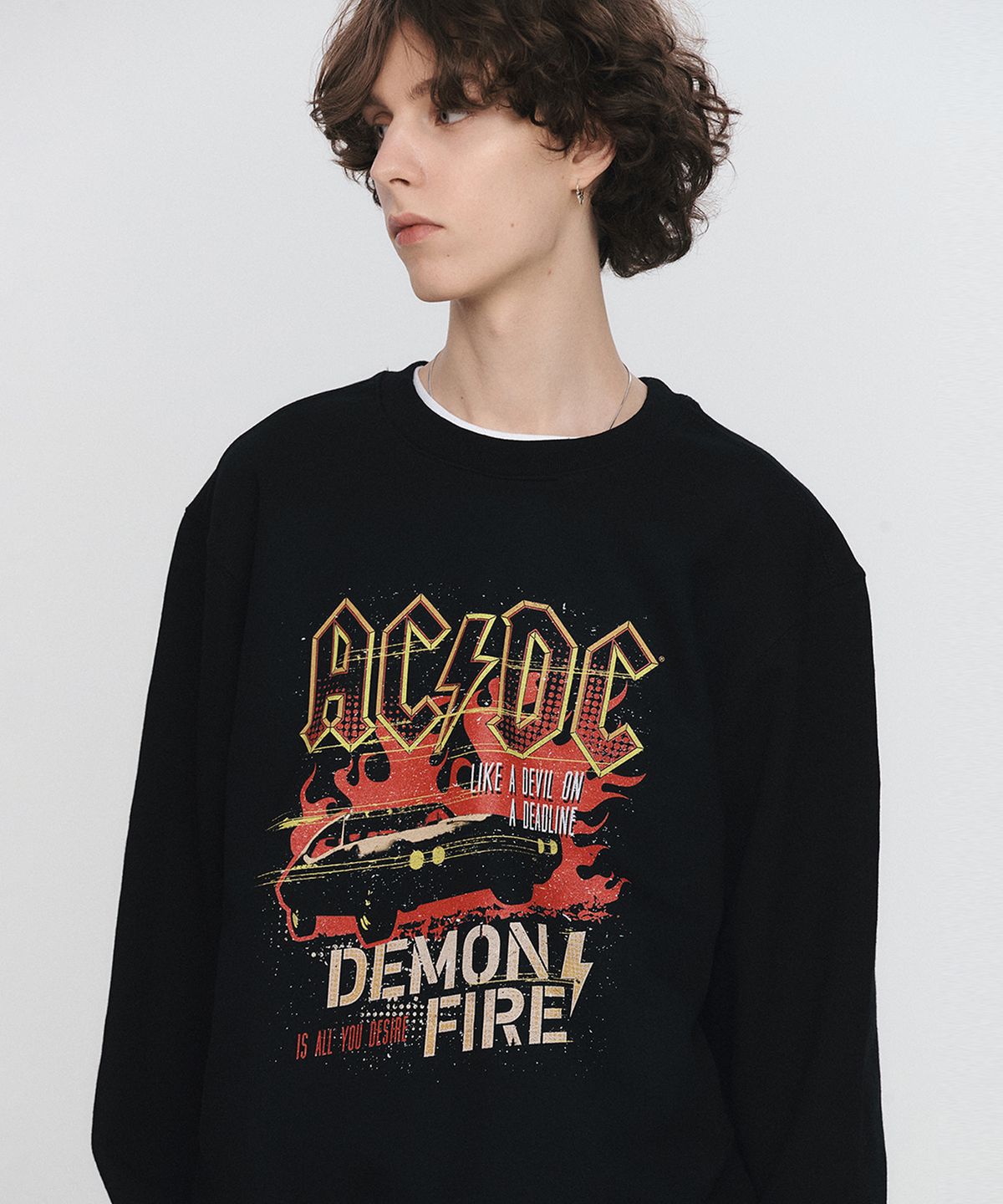 브라바도(BRAVADO) ACDC Demon Fire Sweatshirt BK (BRENT2325)