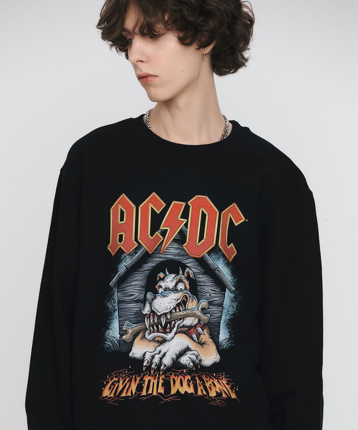 브라바도(BRAVADO) ACDC Dog A Bone 1 Sweatshirt BK (BRENT2324)