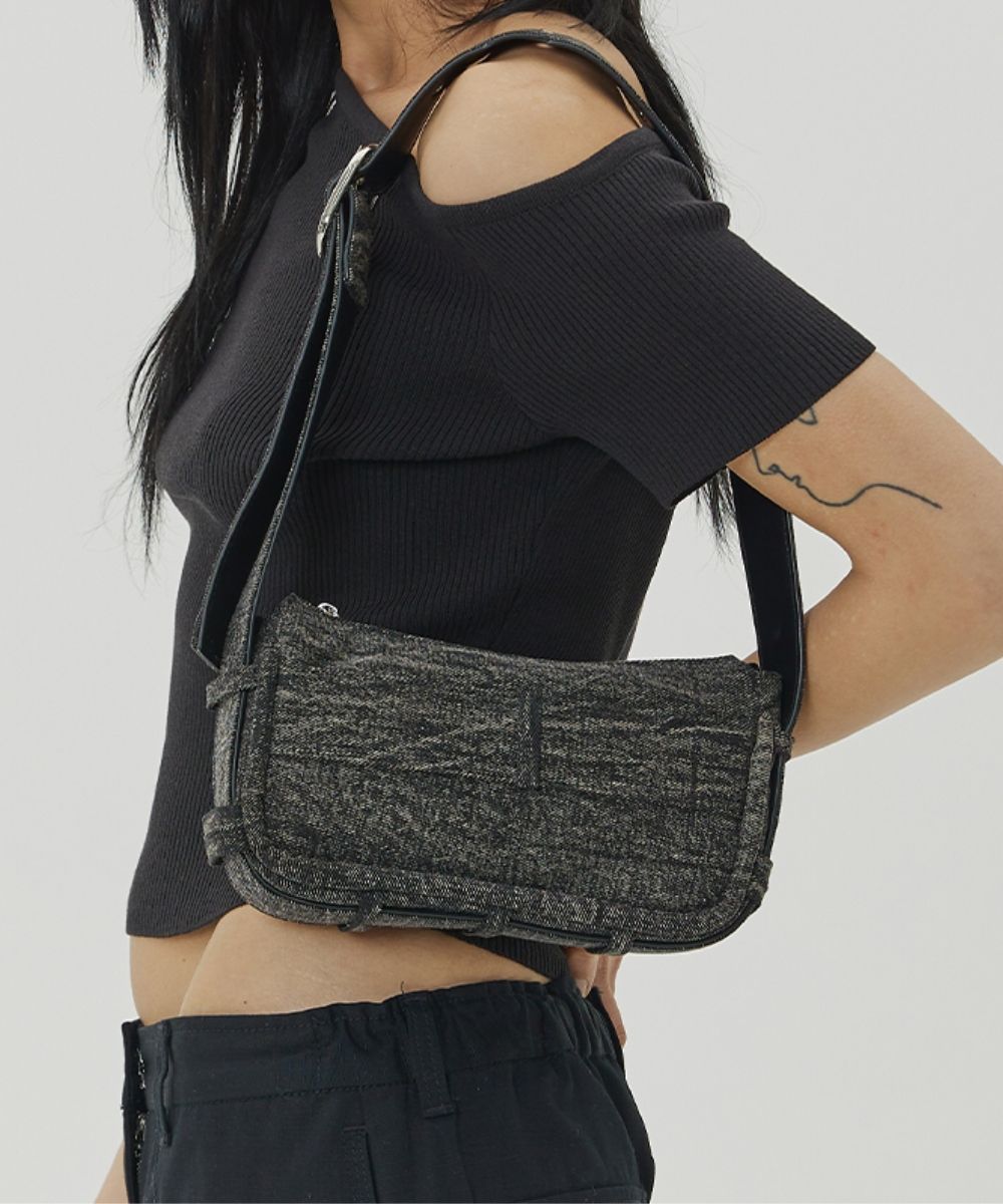 【MAISON MINED】23SS★ (W) WASHING DENIM OVAL BAG MUSINSA | MAISON MINED (W) WASHING DENIM OVAL BAG - BLACK