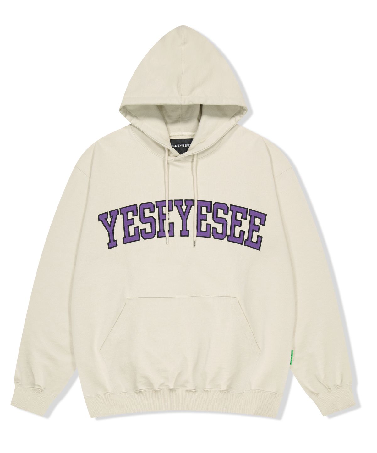 예스아이씨(YESEYESEE) Arch logo Hoodie Almond