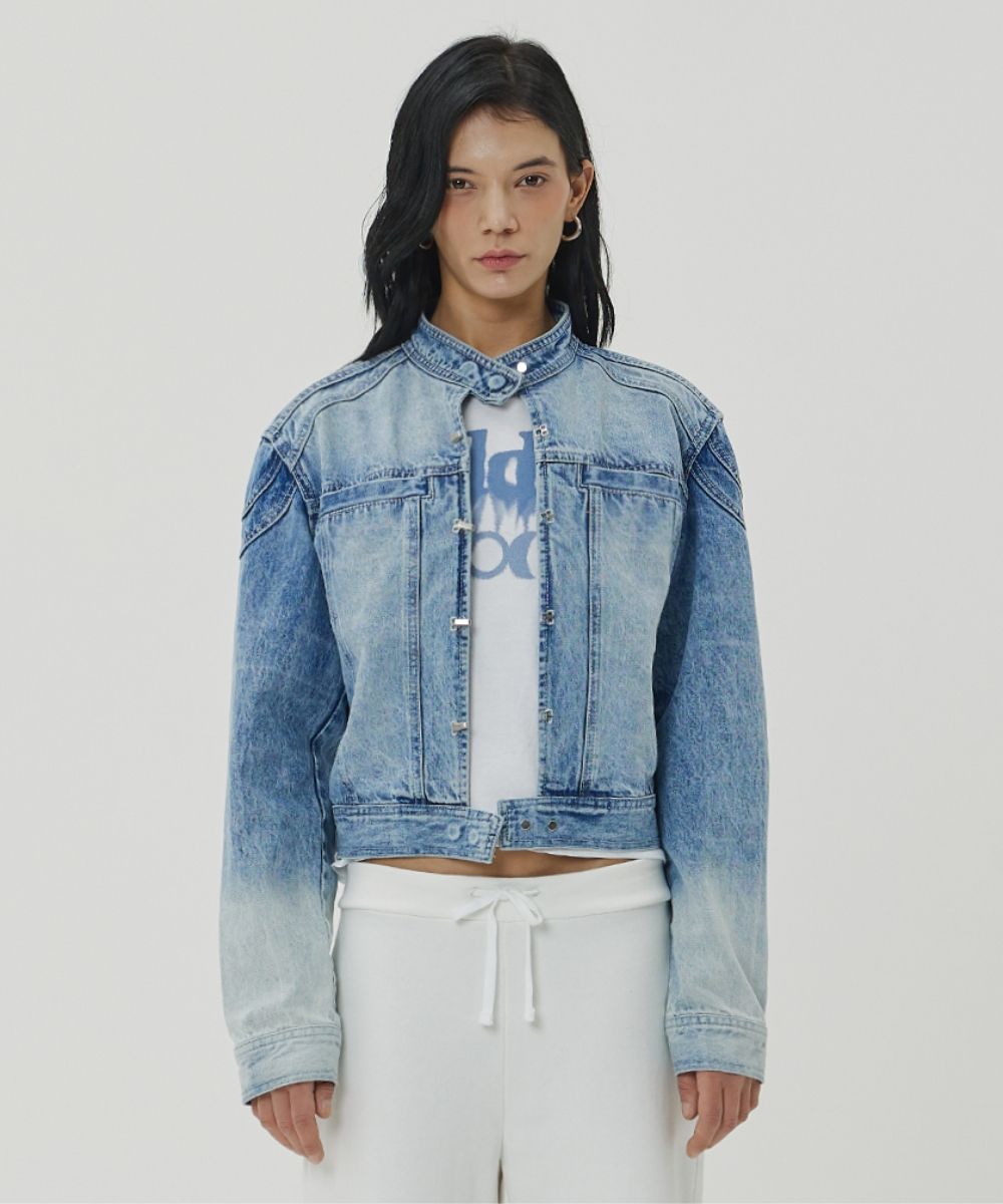 【MAISON MINED】23SS★ (W) SNAP BIKER HOOK JACKET MUSINSA | MAISON MINED (W) SNAP BIKER HOOK JACKET - INDIGO