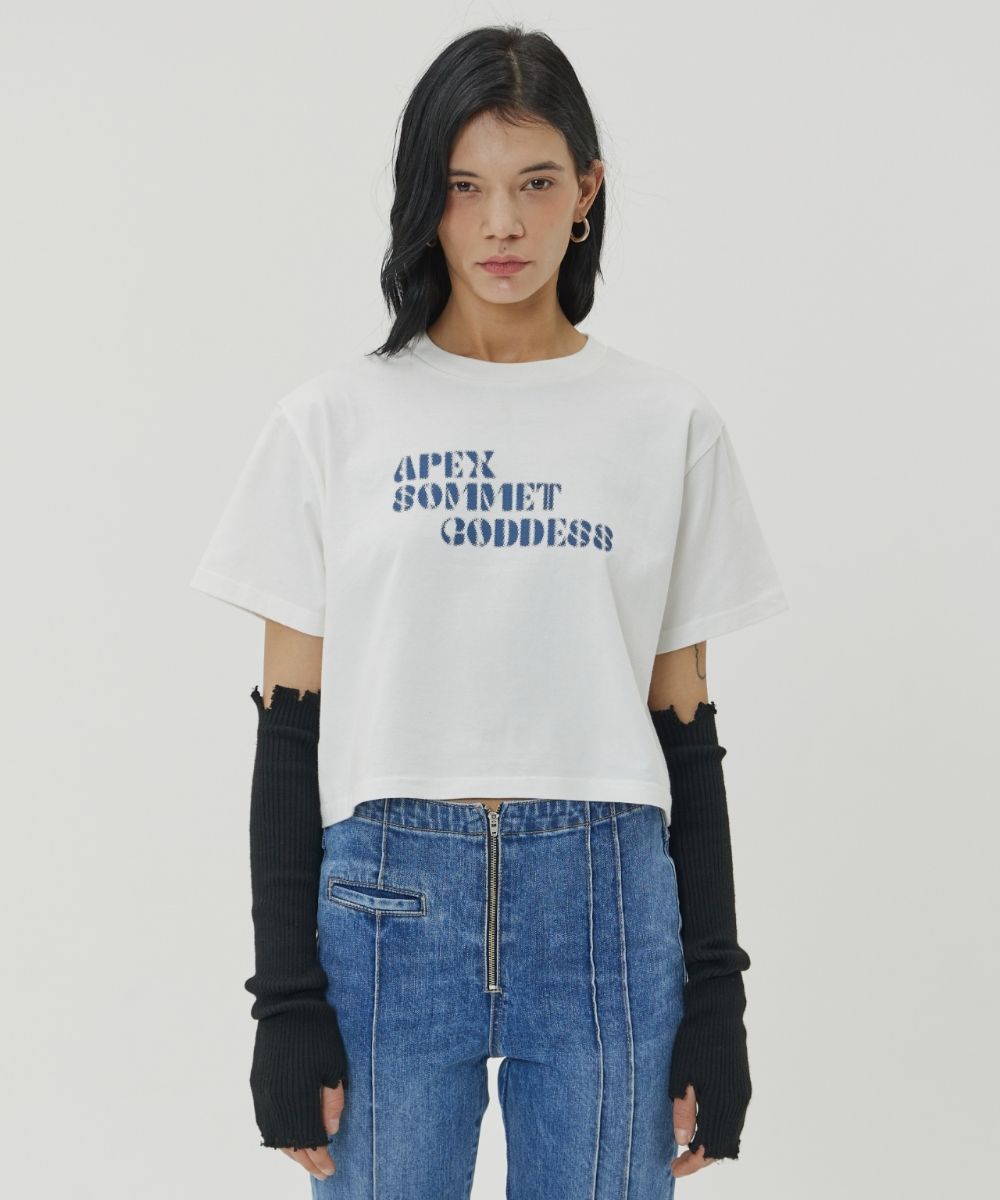 【MAISON MINED】23SS★ (W) APEX SOMMET HALF T MUSINSA | MAISON MINED (W) APEX SOMMET HALF T - WHITE