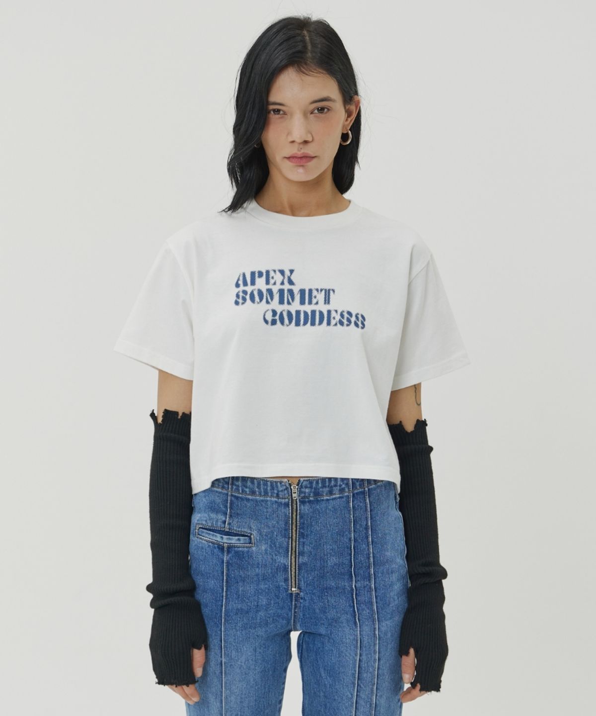 메종미네드(MAISON MINED) (W) APEX SOMMET HALF T - WHITE
