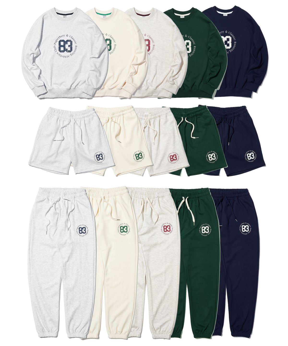페이퍼보이(PAPERBOY) [세트] 비기닝83 스웨트 셋업 5color