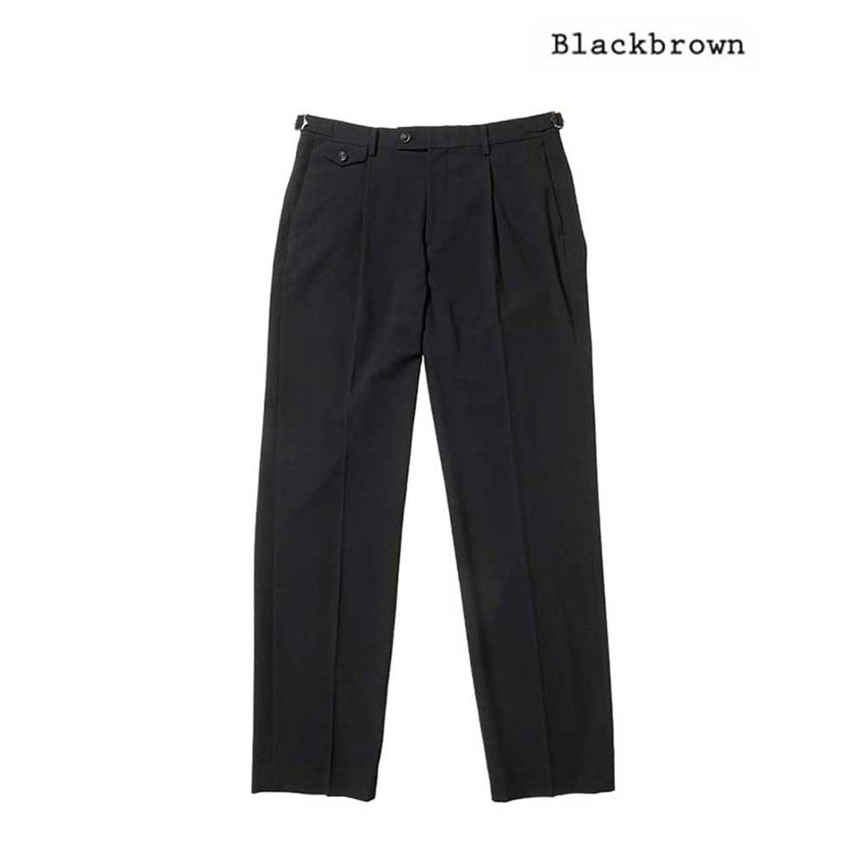 블랙브라운(BLACKBROWN) 사이드 어드저스트 원턱 시어서커 팬츠 [BLACK]