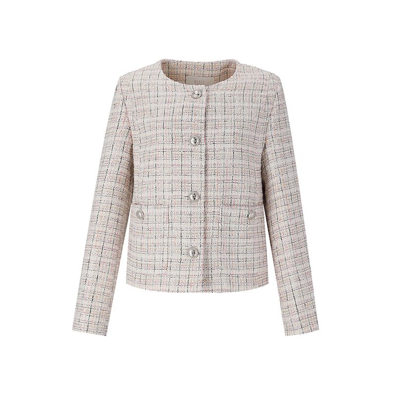 ジャケット・アウター MUSINSA ROUND NECK TWEED JACKET MUSINSA | MUSINSA STANDARD WOMAN Women's Round Neck Tweed