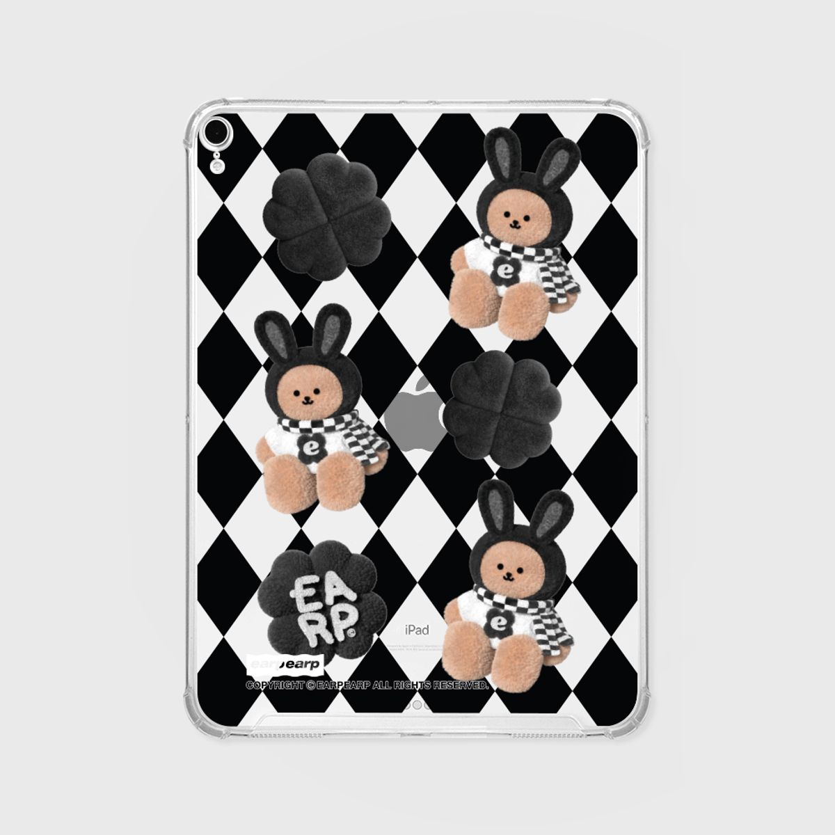 어프어프(EARPEARP) CHECKER BOARD FAKE RABBIT COVY(아이패드-클리어하드)