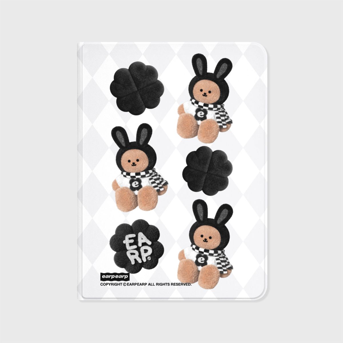 어프어프(EARPEARP) CHECKER BOARD FAKE RABBIT COVY-GREY(아이패드-커버)