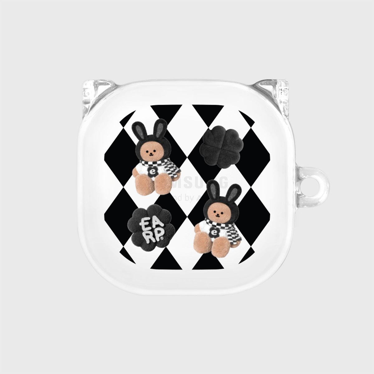 어프어프(EARPEARP) CHECKER BOARD FAKE RABBIT COVY(버즈-클리어하드)