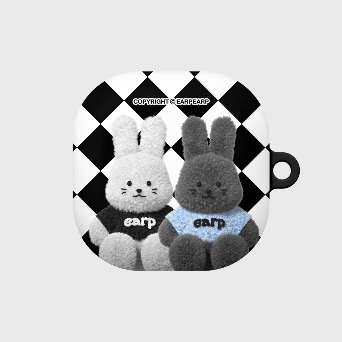 어프어프(EARPEARP) CHECKER BOARD FLUFFY POPO-BLACK(버즈-하드)