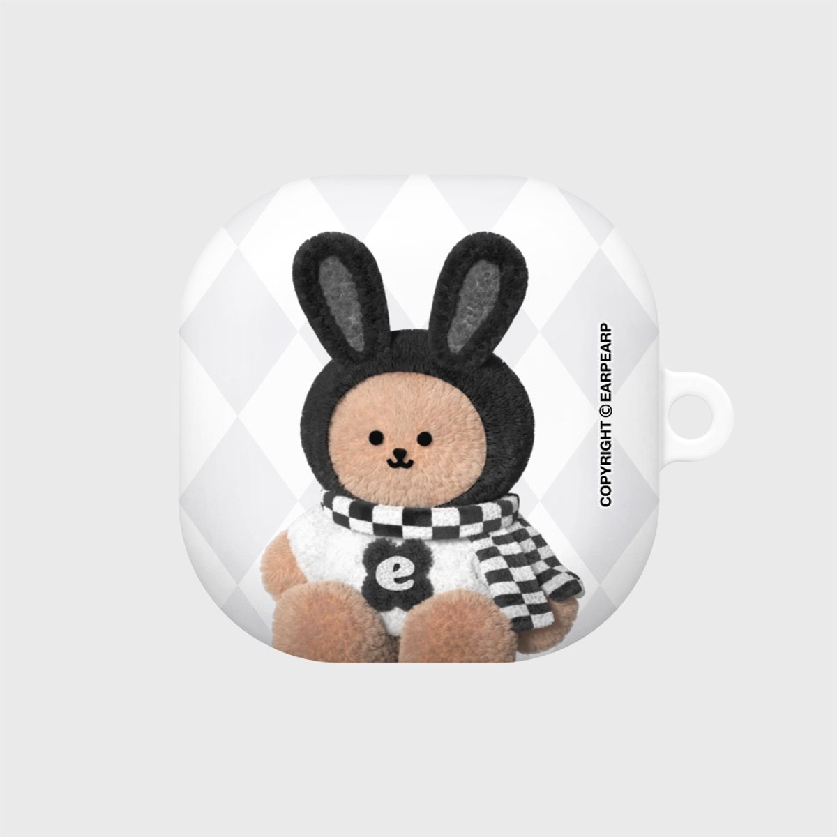 어프어프(EARPEARP) CHECKER BOARD FAKE RABBIT COVY-GREY(버즈-하드)