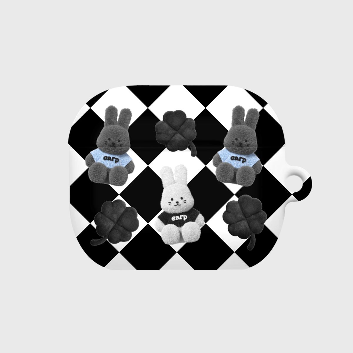 어프어프(EARPEARP) CHECKER BOARD FLUFFY POPO-BLACK(에어팟3-하드)
