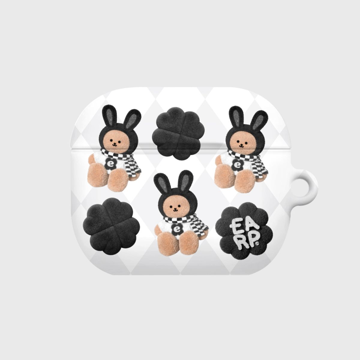 어프어프(EARPEARP) CHECKER BOARD FAKE RABBIT COVY-GREY(에어팟3-하드)