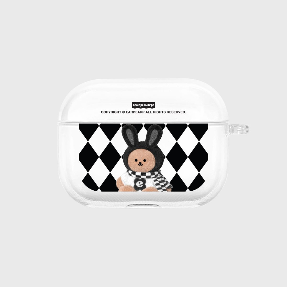 어프어프(EARPEARP) CHECKER BOARD FAKE RABBIT COVY(에어팟프로-클리어하드)