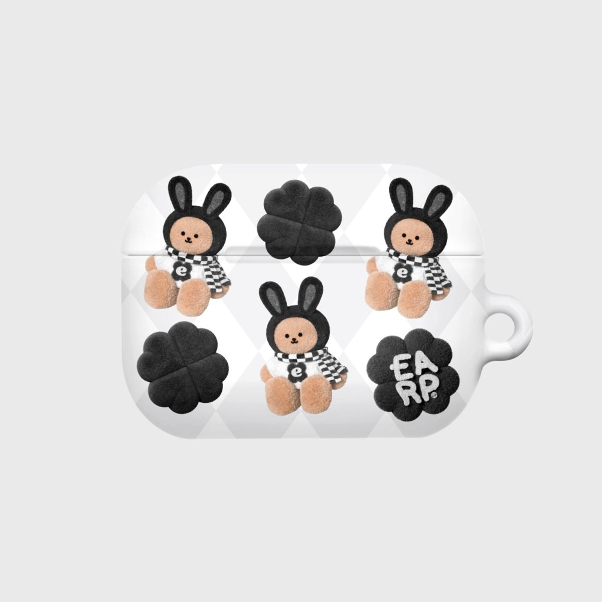 어프어프(EARPEARP) CHECKER BOARD FAKE RABBIT COVY-GREY(에어팟프로-하드)