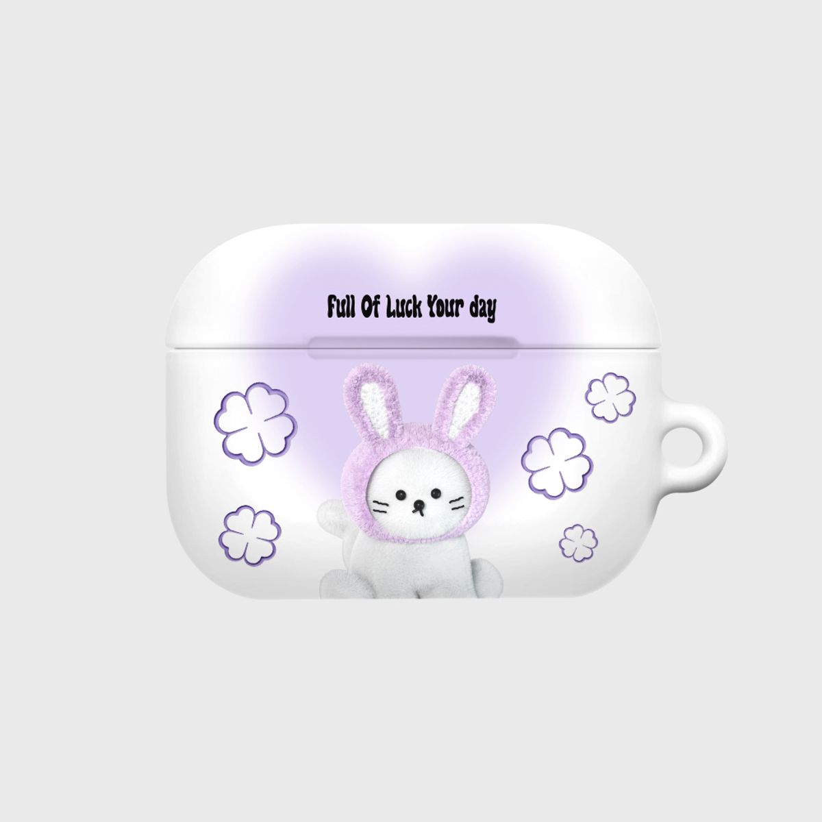 어프어프(EARPEARP) [프로3 추가]FAKE PURPLE RABBIT CHICHI-WHITE(에어팟프로-하드)