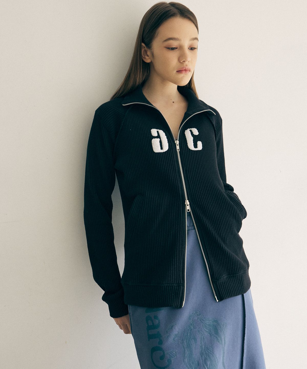 아트스피크하우스(ART SPEAK HOUSE) RAGLAN CUTTING ZIP UP_BLACK
