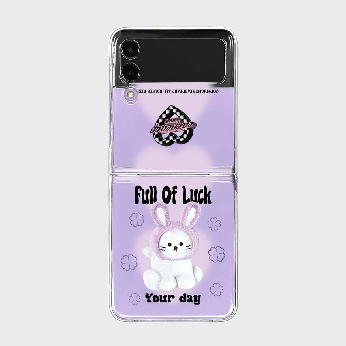 어프어프(EARPEARP) 갤럭시 Z플립5 FAKE PURPLE RABBIT CHICHI(Z플립-클리어하드)