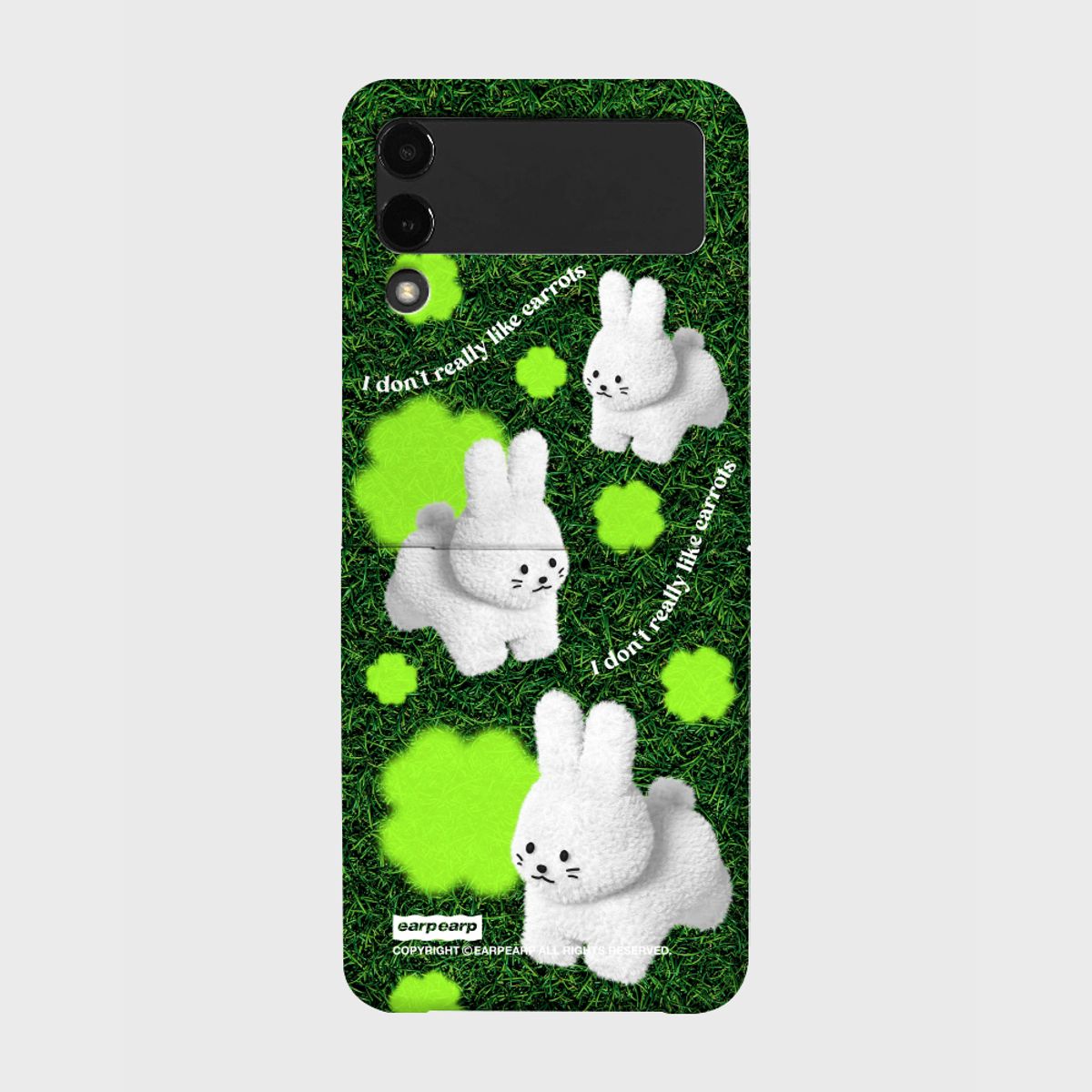 어프어프(EARPEARP) 갤럭시 Z플립5 CLOVER WHITE POPO-GREEN(Z플립-하드)